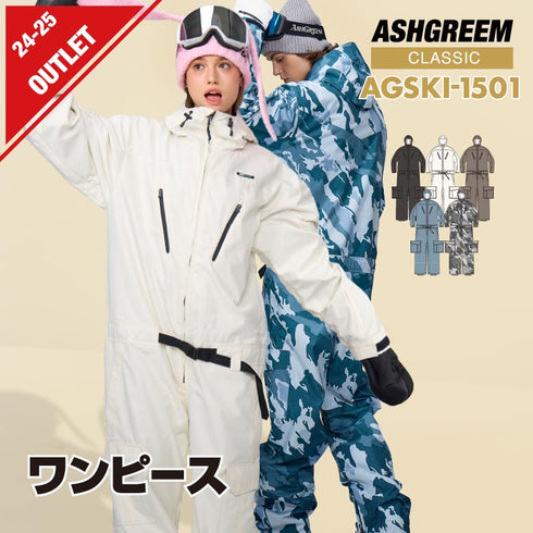 【10月上旬発送予定】 ASHGREEM アッシュグリーム スノーボードウェア ワンピース AGSKI-1501
